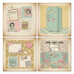 Retro Kitchen Embellishments Junk Journal Kit Scrapbook Kit