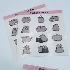 Pusheen the Cat Stickers 3 Identical Sheets of 12 Stickers 2018 Snack Relax New