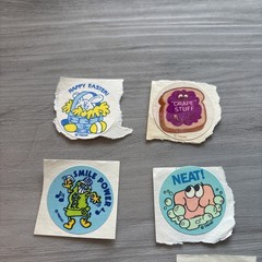 Vintage Scratch N Sniff stickers Lot/10 Easter, Thanksgiving, Plum, Grape Jelly