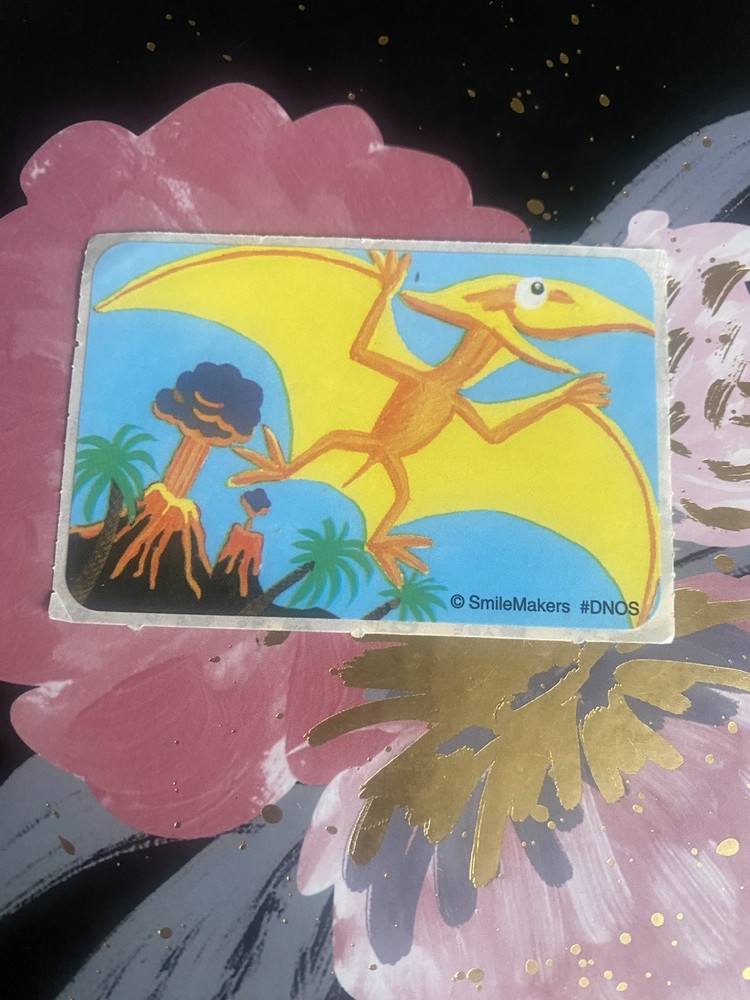 Vintage SmileMakers Volcano/Dinosaur Sticker Mod 2×4 Inches