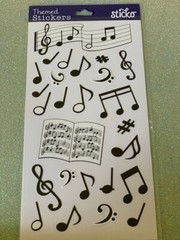 STICKO CLASSIC STICKERS ACRYLIC MUSICAL NOTES MUSIC 26pcs