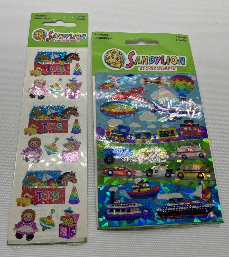Sandylion Prismatic Transportation Stickers Cars, Planes, Boats & Toys