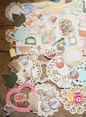 Cottagecore Theme Papercraft Ephemera Pack, Journal Scrapbook Tag & Stickers