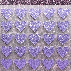 Violet Purple Glitter Heart Stickers! – 1/4″ to 3 inch – Cute & Sparkly!