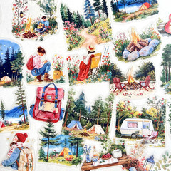 Hiking Camping Outdoor Stickers Scrapbooking Junk Journaling Collage