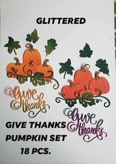 18 PCS. PUMPKIN GIVE THANKS FALL THEME PAPER DIECUT FOR SCRAPBOOK EMBELISHMENT