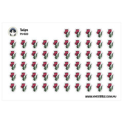 Tulip Planner Stickers – Spring Floral Decals | Pink Flower Sticker Set