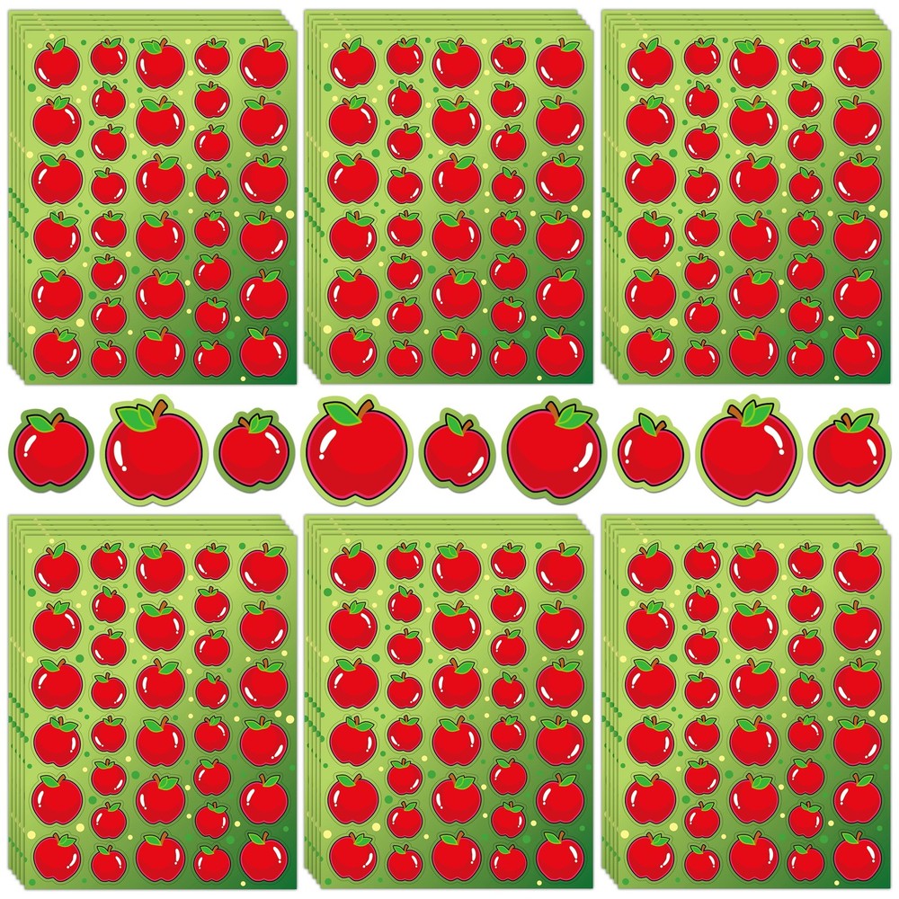 LINAYE Apple Stickers for Kids 1020 Count Fruit Shapes for Teacher Rewards, …