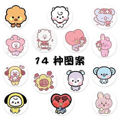 BT21 Stickers 500 Pcs Roll Cute Cartoon Anime DIY Diary Journal Decals Decors