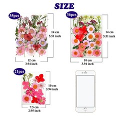 83 Pcs Pink Real Dried Pressed Flowers Natural Leave Petals for DIY Resin Mol…