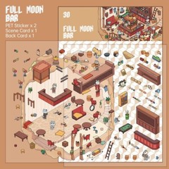 3D DIY Scene Sticker Full Mon Bar Stickers Gift for Adult Relief Stress