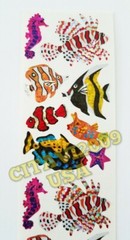 HAMBLY STUDIOS PRISMATIC STICKERS TROPICAL FISH COLORFUL VINTAGE RETIRED