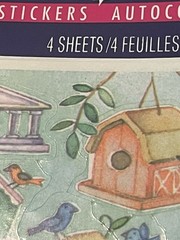 Vintage Ambassador Beautiful Birds Birdhouses Stickers 4 Sheets NIP NOS