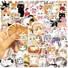 50PCS Cute Cat Stickers for Kids, Kawaii Kitten Stickers for Water Bottle