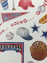 BASEBALL Clear Mylar Stickers Approx.5.5″x12″All Star•Glove•Jersey•Players •Ball