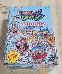 gross out baseball stickers bubble gum original box sealed package old stock