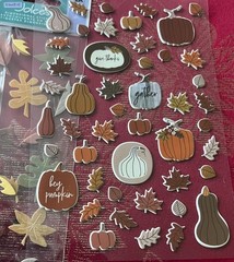 #851 FALL AUTUMN THANKSGIVING 3D STICKERS PAPERS & MORE LOT