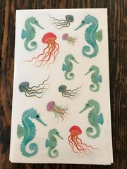 Mrs Grossman Watercolor Jellyfish Seahorse Stickers 24 Sheets Modules 336 Total