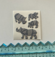 Vintage Sandylion Fuzzy Rhino Grey retro Mod Stickers 2″X2″ 1 Mod