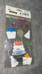 Birthday Party Happy Cake Balloons Presents Hats Jolee’s Boutique Epoxy Stickers