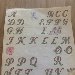 Vtg Sandylion Stickers Wedding Alphabet Sheet Pink Green Flowers Romantic Rose