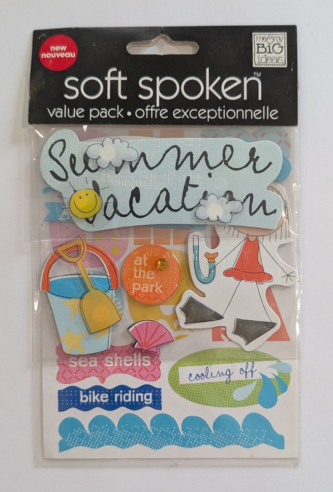 Summer Vacation Beach Pool Scrapbooking Stickers Value Pack By Soft Spoken