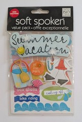 Summer Vacation Beach Pool Scrapbooking Stickers Value Pack By Soft Spoken
