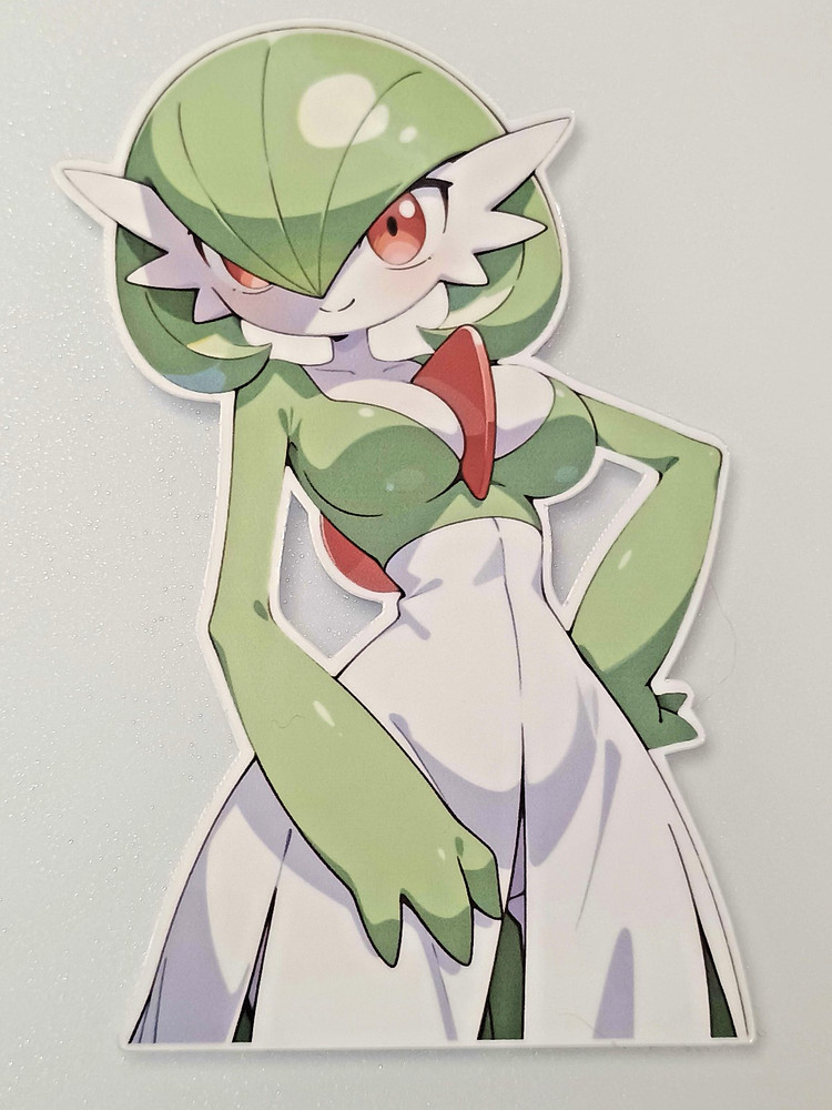 Gardevoir sticker, anime girl laminated glossy vinyl Pokemon