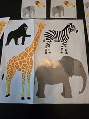 Vintage Mrs. Grossman’s Sticker Sheet Lot – ZOO SAFARI ANIMALS
