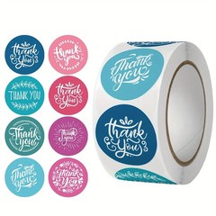 1 Roll 500 Stickers – Floral Thank You Labels for Boxes, Gifts & Envelopes