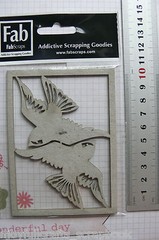 BIRDS x 2 – 55x60mm each – DieCut from Chipboard – Frame 82x112mm Fab Scraps GH