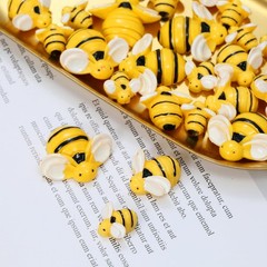 Tiny Resin Bees for Crafts,32Pcs Small Plastic 25mm, 19mm, 14mm, yellow