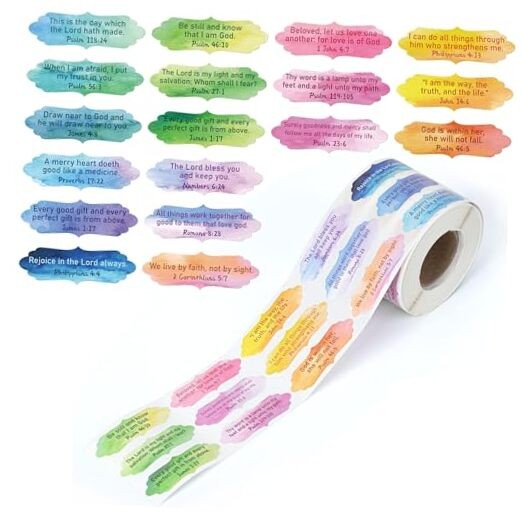 1400Pcs Bible Verse Sticker Scripture Inspirational Label Self Multicolor