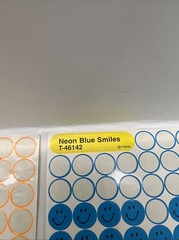 4 Partial Sheets Neon Smiley Face Trend Stickers Pink Orange Yellow Blue 232 pcs