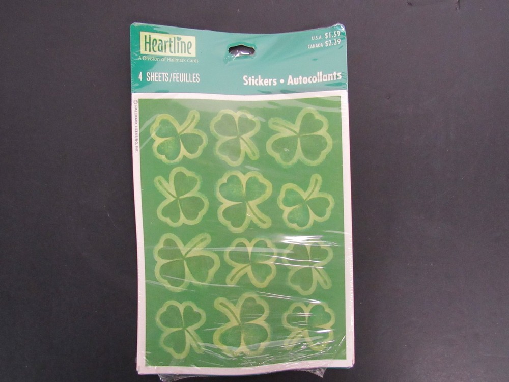NEW Heartline Hallmark 4 Sheets St. Patrick’s Day Shamrock Stickers