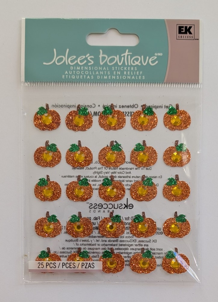 Jolee’s Glitter Pumpkins Repeats Fall Autumn Halloween Scrapbooking Stickers