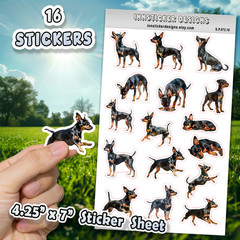 Miniature Pinscher Dog Stickers Journals, Scrapbooks, Planners, Glossy, Matte
