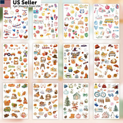Slapaflife Planner Stickers (24 Page, 1000+ Stickers, Multicolor, Multicolor