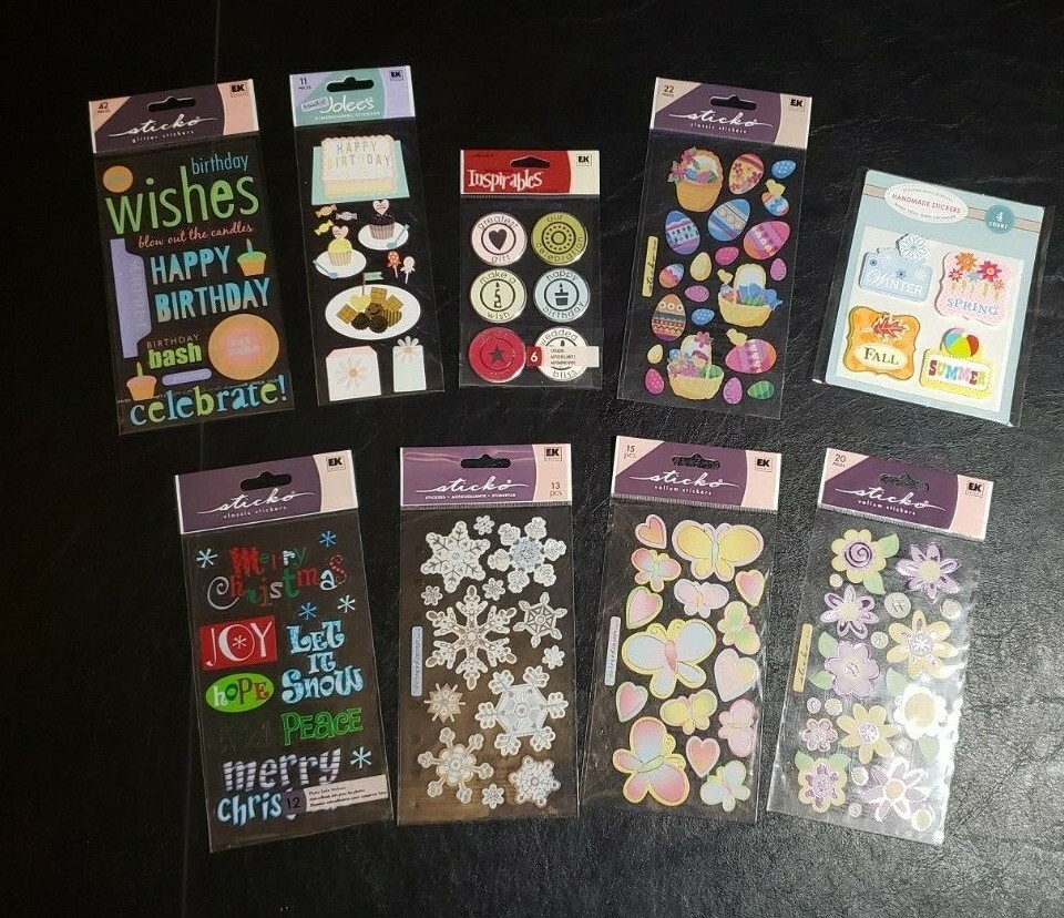 Scrapbooking Stickers – YOU CHOOSE – Holidays/Winter/Birthdays – Sticko Jolee’s