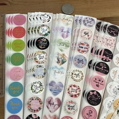 200pcs Cute Thank You Stickers 1” Small Business for Decorate Envelopes Sealing