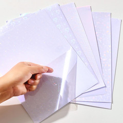 36 Sheets Holographic Sticker Paper, Clear Vinyl Lamination Sticker Film Self Ad