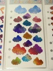 Lot 3 Vtg Stickopotamus Sticker Sheets: Sparkle Lady Bugs, Bows, Clouds NIP