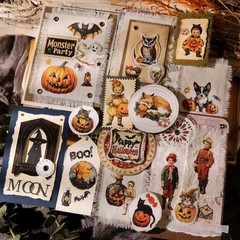 Halloween 2 Small Rub On Transfers Stickers Crafts for Paper Wood Fabric DIY