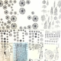 Letraset Architectural Symbols Trees, TREE TOPS, Plants, Hedge Garden 25+ Sheets