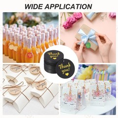 100 Pcs 1.6 Inch Thank You Gift Tags Round Paper Labels with String Black