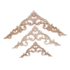 Wood Appliques Decorative Wood Onlays for Furniture, 4Pcs Unpainted DIY Retro