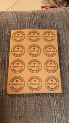 Handmade With Love / Thank You stickers 360 pcs Brown