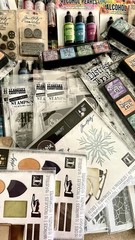 Ranger Distress Ink/Oxide/Paint Mixed Media Craft Lot Alcohol Inks Stamps