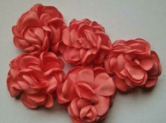 CraftbuddyUS 10 pieces Coral Stick on,Sew On Fabric Flowers, crafting, DIY