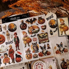 Halloween 2 Small Rub On Transfers Stickers Crafts for Paper Wood Fabric DIY